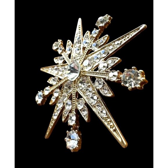 Starburst Brooch Pin Rhinestones New Celestial Jewelry Beach Ocean Chris… - Picture 4 of 12